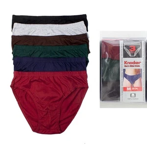 3 Pack Mens Bikinis Briefs Underwear 100% Cotton Solid Knocker Size Medium 32-34 - Picture 1 of 1