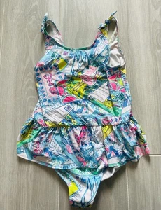 Lilly Pulitzer Girls One Piece swimsuit size 14 Vossie Wish You Were Here  - Picture 1 of 3