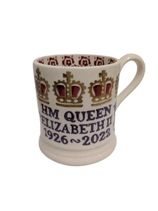 Emma Bridgewater Royal 1/2 Mug HM Queen Elizabeth II 1926-2022 - Picture 1 of 6