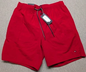 New Tommy Hilfiger Men's Swim Trunks Shorts Red Swimming Small - Picture 1 of 8