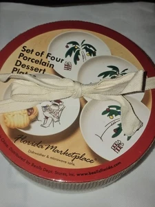 Weihnachten 4er Set Porzellan Dessertteller mit Florida-Motiv - Bild 1 von 5
