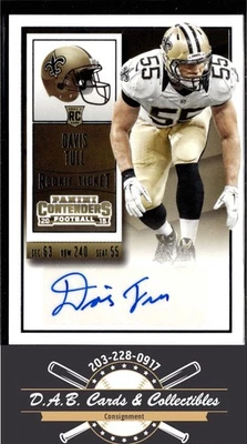 2015 Panini Contenders #142 Davis Tull Rookie Auto New Orleans Saints - Image 1 of 2