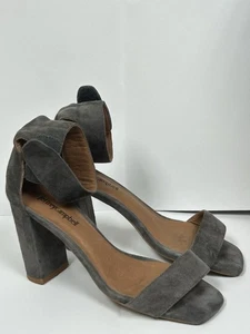Sandali donna Jeffrey Campbell Holvey 7,5 grigio tacco a blocco cinturino alla caviglia punta aperta - Foto 1 di 13
