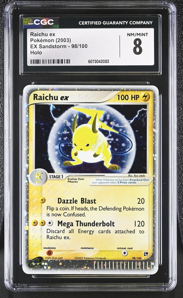 CGC 8 Raichu ex 2003 EX Sandstorm 98/100 Holo Pokemon Card - Image 1 of 2