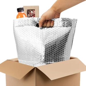 50 Insulated Thermal Bubble Delivery Bags /w Hand Hole 8x8x8 Lightweight High - Picture 1 of 8