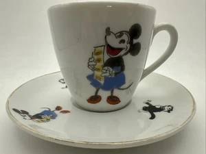 Teetasse Untertasse Walter E Disney Mickey Mouse Porzellan in Bayern um 1930 - Bild 1 von 9