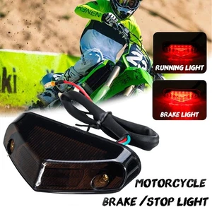 Universale 12v 12 Led Rosso Faro Freno Fanale Targa Luci Posteriore Moto Nero - Picture 1 of 11