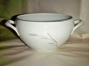 HAVILAND BAVARIA SILVER WHEAT PORCELAIN SERVING BOWL ROUND VEGY 10-7/8" PLATINUM - Picture 1 of 14