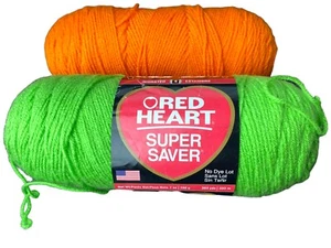 Hilo Red Heart Super Saver verde resorte y calabaza 7 oz EA. Lote de 2 - Imagen 1 de 7
