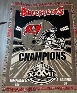 Tampa Bay Buccaneers Northwest Company Fringed Throw Blanket Bucs Super Bowl 37 - Picture 1 of 5