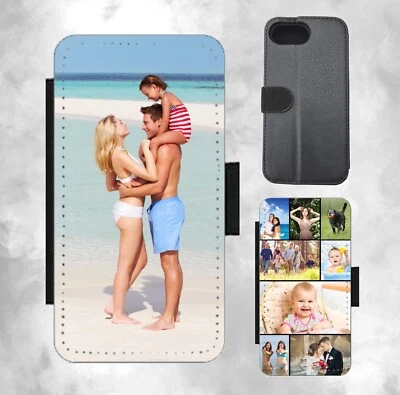 Personalised Phone Case Wallet For iPhone 16e CUSTOM Collage flip Cover - Image 1 of 4
