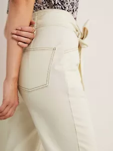 Charlior Women's Pants size M white belt pockets - Picture 1 of 7