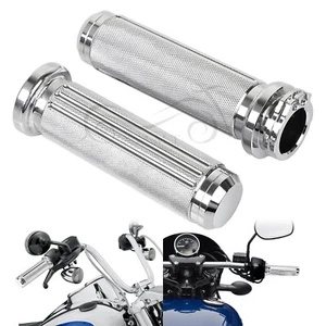 Empuñadura de manillar cromada de 1" para Harley Touring Softail FXST Deluxe FLSTN FXSTC - Imagen 1 de 15