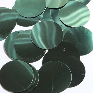 Round Sequin 40mm Pine Green Metallic Loose Couture Paillettes - Picture 1 of 2