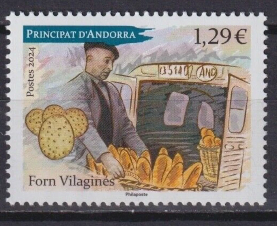 French Andorra 2024 Gastronomy, Food, Bread, Bakery, Village Oven MNH** - Image 1 of 1