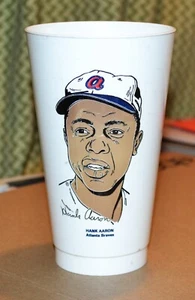 VTG 1972 Baseball 7-11 Slurpee Cup Hank Aaron Atlanta Braves - Picture 1 of 2