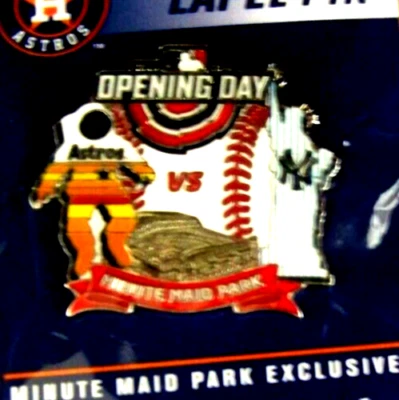 2024 Astros Yankees Opening Day pin Houston NY New York MLB FREE SHIP - Image 1 of 4