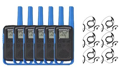 Motorola Talkabout T270 Two Way Radio FRS Walkie Talkies with Earpieces 6 Pack - Image 1 of 4