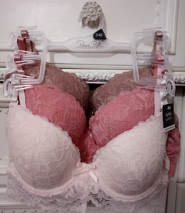 Renee Rofe Convertible Floral Lace Bra Set of 3 Lightly Padded Size 34B NWT - Picture 1 of 7