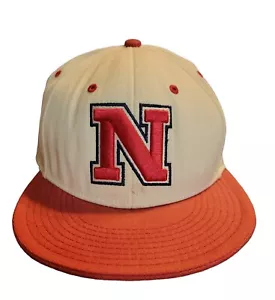 Nebraska Cornhuskers Fitted Baseball Hat Cap Off White Red Size 7 3/8 - Picture 1 of 4