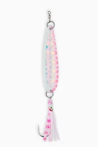 Cuchara de salmón McOmie's 3 1/4" "Pink Fire Tiger" cuchara brillante con Hoochie - Imagen 1 de 2