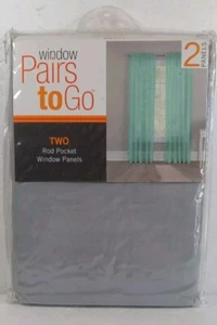 Window Pairs To Go 2 Rod Pocket Window Panels Victoria Voile Grey 59" X 63" - Picture 1 of 6