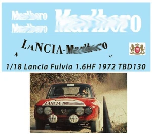 1/18 Decals per LANCIA FULVIA 1.6HF 1972 RALLY SANREMO TBD130 - Picture 1 of 1