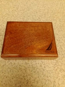 NAUTICA EMPTY WOODEN BOX FOR WALLET OR TRINKETS - Picture 1 of 3