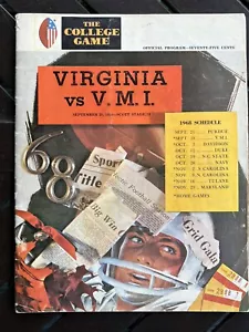 9-25-1968 VMI at University of Virginia NCAA College Football Program - Picture 1 of 5