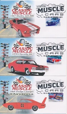 #4743-47 Classic Muscle cars set of 5 Therome cachet First Day cover 25 made - Image 1 of 2