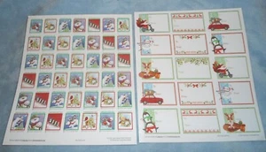 American Lung Assoc 15 WEIHNACHTEN Etiketten Aufkleber Etikett Schneemann Bär Pinguine Corgi - Bild 1 von 2