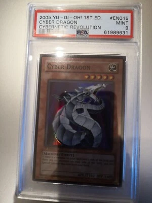 YU-GI-OH CARD CYBER DRAGON CRV-EN015 1ST EDITION SUPER RARE PSA 9 - Image 1 of 2