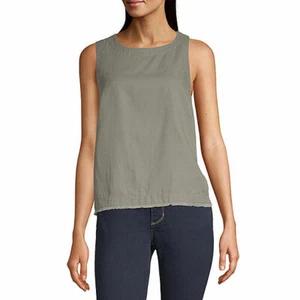 Liz Claiborne Women's Round Neck Sleeveless Tank Top X-LARGE Green Stone New - Picture 1 of 3