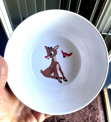 Disney Pottery Barn Bowl Rudolph Reindeer Christmas holiday gift party / - Image 1 of 4