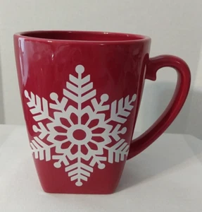 Bath And Body Works Red Snowflake 20 Oz Coffee Mug Big Bold cup - Picture 1 of 9