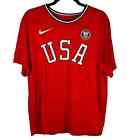 Nike Tee Large USA Red with white & blue trim at neck Olympic t-shirt team U.S.A
