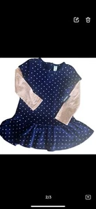Childrens Place Girls Size 3 T  Navy Blue Polka  Dots Beautiful Dress - Picture 1 of 5