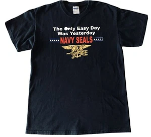 UNITED STATES NAVY SEALS MOTO USN MEN'S SIZE MEDIUM TEE SHIRT BY  GILDAN - Picture 1 of 5