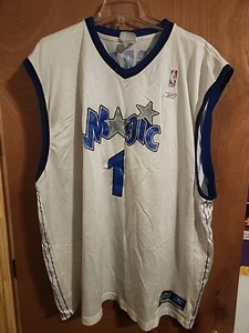 Orlando Magic Mens Jersey Tracy McGrady #1 White Adult 4XL Reebok Vintage Used - Picture 1 of 9