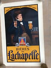 Rare ancienne affiche publicitaire bières de la chapelle