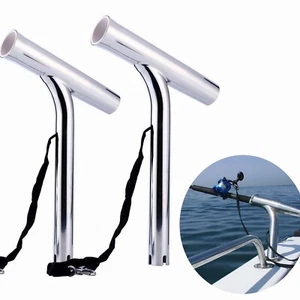 2X Boat Stainless Steel Fishing Rod Holder Outrigger Plug-in for Yacht/Truck RV - Picture 1 of 8