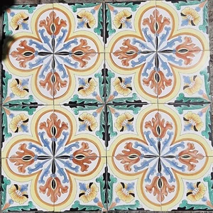NAPOLI 16 MATTONELLE ANTICHE 1950 VIETRI FINEMENTE DECORATE ARBRESH - Foto 1 di 4