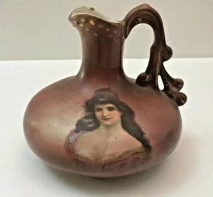 Austria Cruet Brown Portrait Brunette Lady Cruet Brown with Ornate Handle - Picture 1 of 7