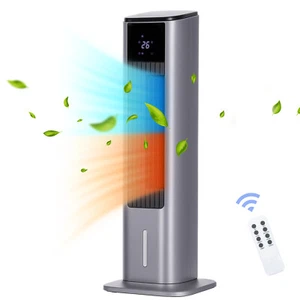 2 in 1 Evaporative Air Heater Cooler Fan 2200W for Bedroom Home Office Grey - Picture 1 of 10