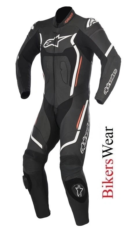 Nuevo Traje de Carrera de Motocicleta Alpinestars Motegi V2 Cuero 1 pieza Negro/Rojo Foto 1 de 1