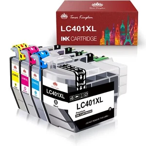 Paquete de 4 cartuchos de tinta LC401XL compatibles con Brother MFC-J1010DW MFC-J1170DW - Imagen 1 de 5