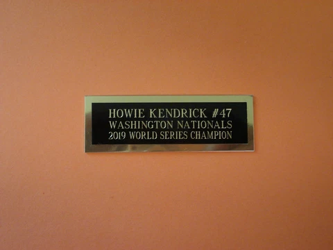Howie Kendrick Nationals Nameplate For A Signed Baseball Ball Card Plaque 1X3 Cover
