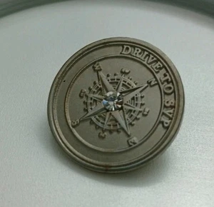 Antiqued Silvertone Lapel Pin "Drive To SVP" Die Struck  - Picture 1 of 5