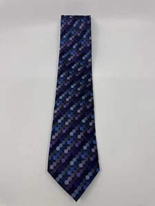 Blue, Black, And Purple Circle Pattern John Ashford Men's Neck Tie - Picture 1 of 15