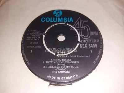 The Animals – Animal Tracks 7" SINGLE EP 1965 COLUMBIA SEG 8499 VERY GOOD Foto 1 de 2